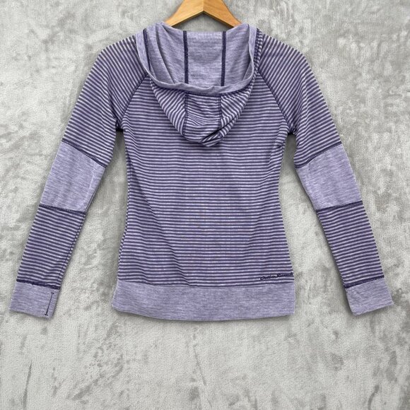 Outdoor Research Umbra Hoody Top Purple Stripe Wicking Thumb Holes - Picture 6 of 13